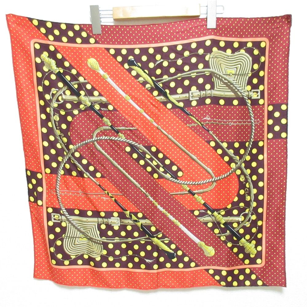 本日限定価格　エルメス　カレ70 クリッククラック　ドット　シルクスカーフ 美品 エルメス カレ70 クリッククラック ドット ヴィンテージ