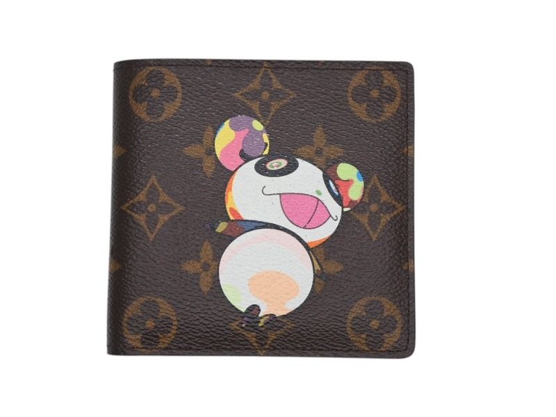 LOUIS VUITTON ルイヴィトン ポルトフォイユマルコ M61666 二つ折り財布 村上隆 モノグラムパンダ 4b007603