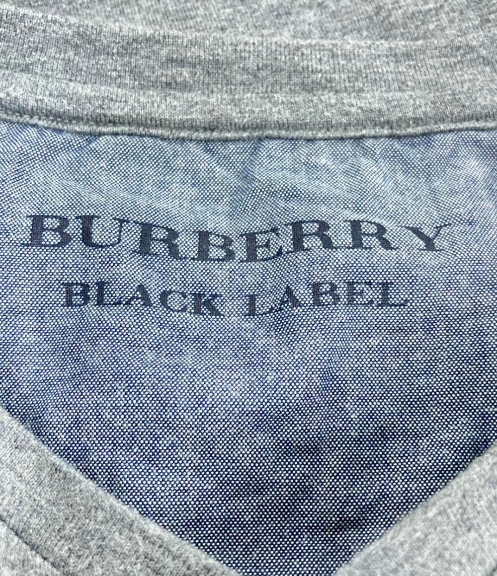 美品 バーバリーブラックレーベル ワンポイントヘンリーネック半袖Tシャツ メンズ SIZE 2 (M) BURBERRY BLACK LABEL