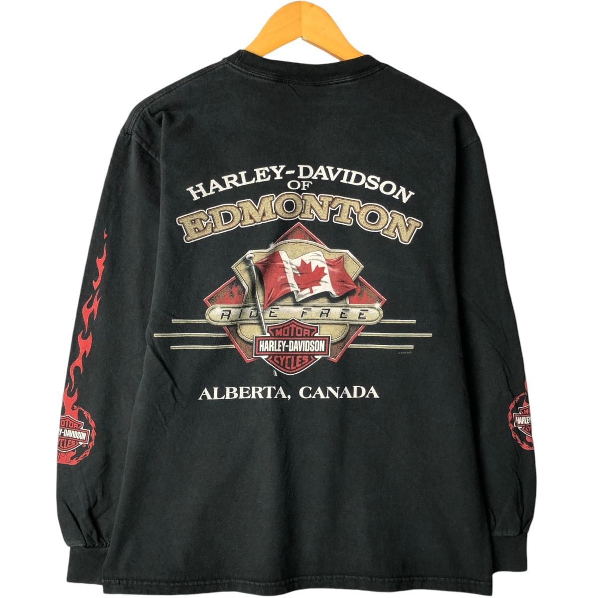 古着 00年代 ハーレーダビッドソン Harley-Davidson モーターサイクル ロングTシャツ ロンT カナダ製 メンズM相当 evb032291