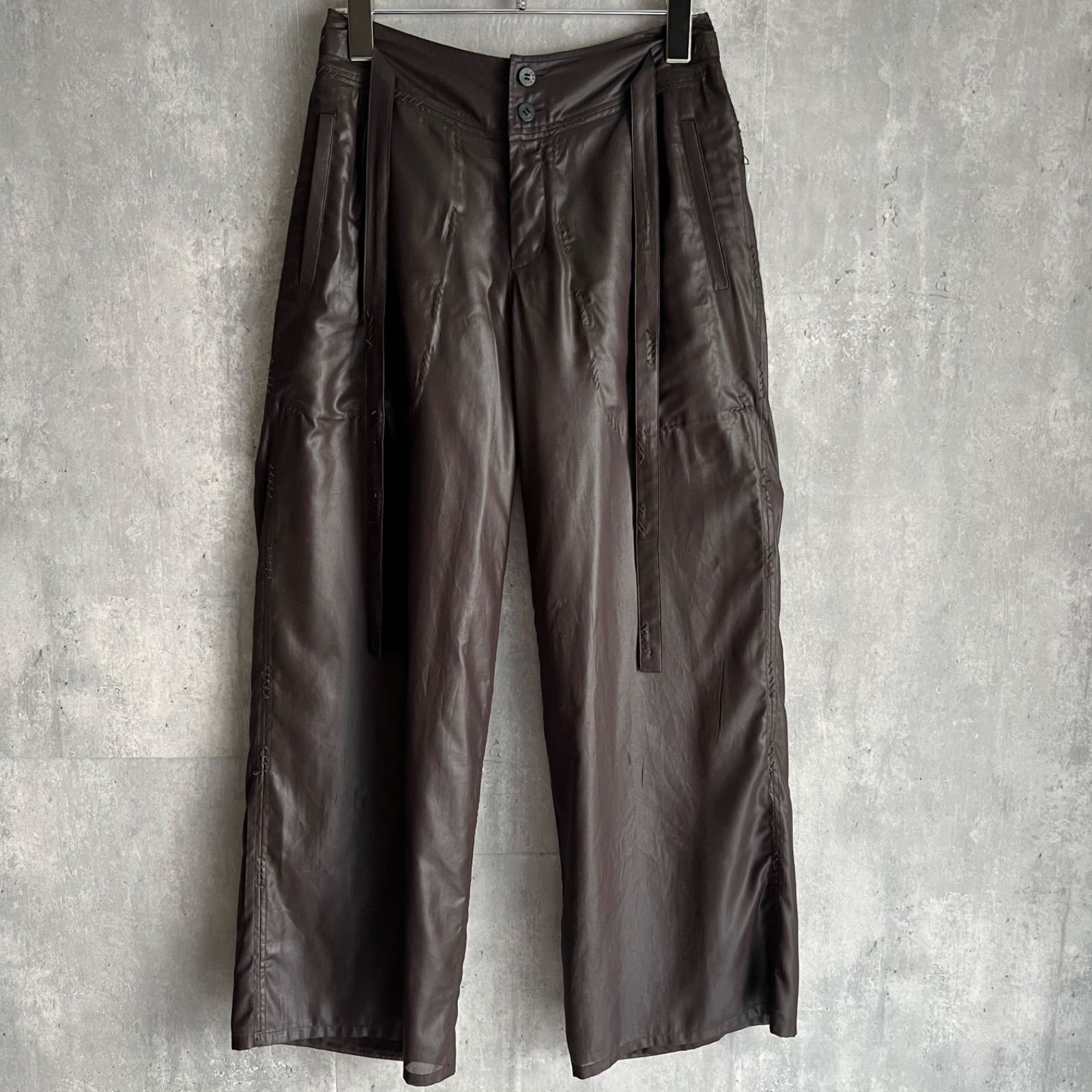 HaaT ISSEY MIYAKE ハートイッセイミヤケ 二重構造 ポリエステル スラックス ブラウン HA51FF662 1サイズ