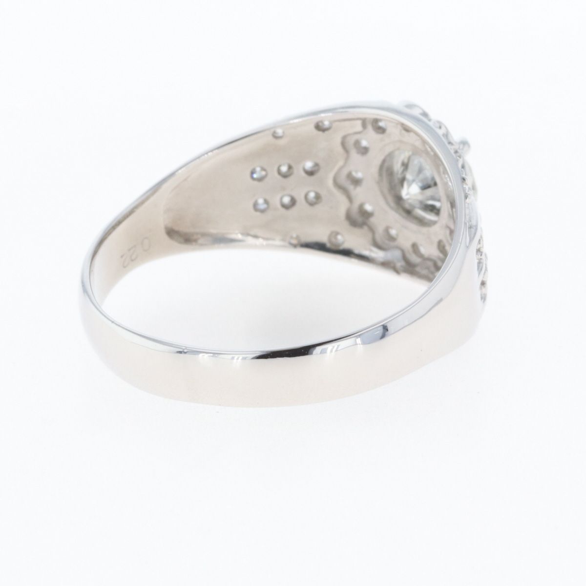 ダイヤモンド デザインリング プラチナ メレダイヤ 指輪 リング 22号 