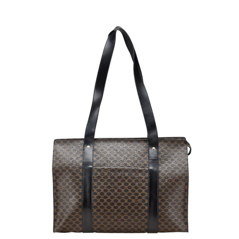 セリーヌ マカダム トートバッグ ハンドバッグ ブラック ブラウン PVC  