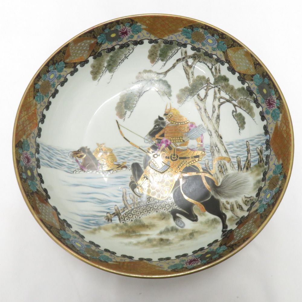 九谷焼 骨董・民芸品 中野画 大鉢 飾鉢 金彩 武士 馬【中古】 【キモノオフ野々市若松店】 九谷焼 骨董・民芸品 中野画 大鉢 飾鉢 金彩 武士 馬 - メルカリ