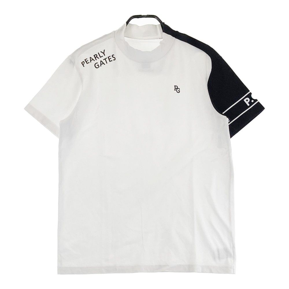 サイズ：6 PEARLY GATES パーリーゲイツ 2023年 半袖ハイネックTシャツ  ホワイト系 [240101427001] ゴルフウェア メンズ ストスト サイズ：6 PEARLY GATES パーリーゲイツ 2023年 半袖ハイネックT