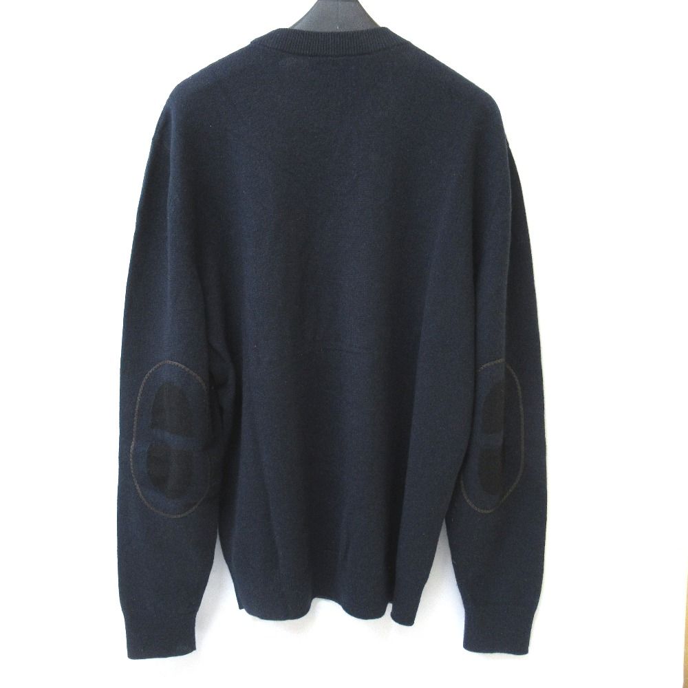 エルメス　HERMES　メンズ ラウンドネック  セーター　カシミヤ100%  ネイビー　サイズL　TjTh579241　中古 TjTh579241 エルメス HERMES メンズ ラウンドネック セーター カシミヤ