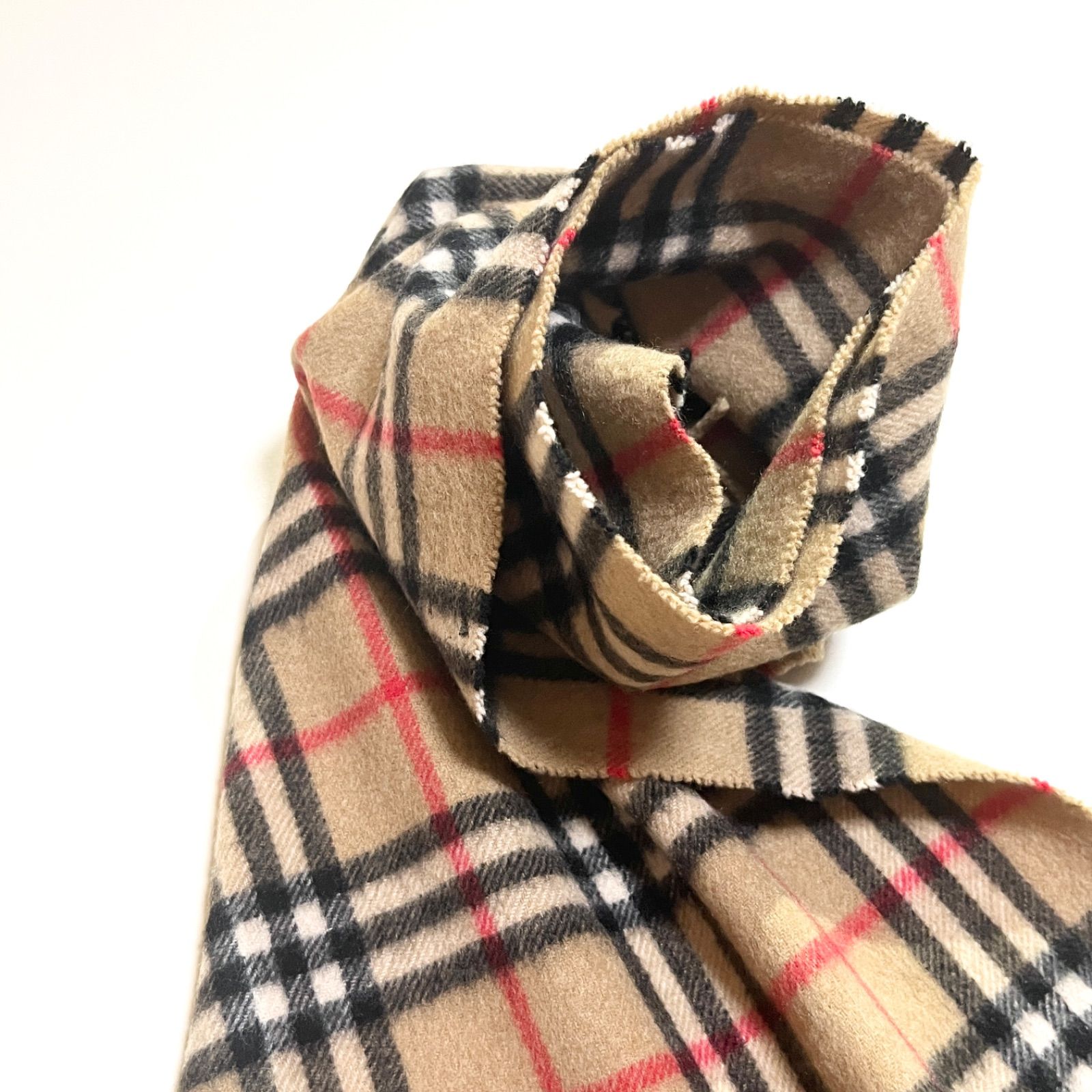 【秀樹】【美品・未使用】Burberrys 100%ウールチェックマフラー BURBERRYS バーバリーズ LAMBSWOOL 100% ラムウール マフラー