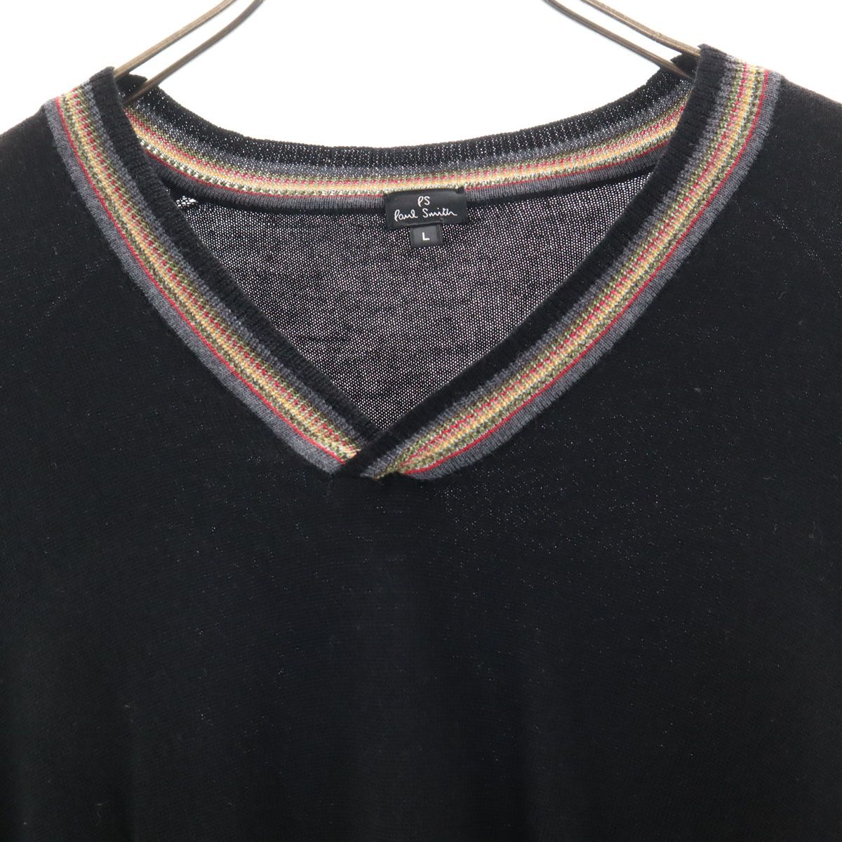 PS Paul Smith ピーエスポールスミス 長袖 Vネック セーター L 