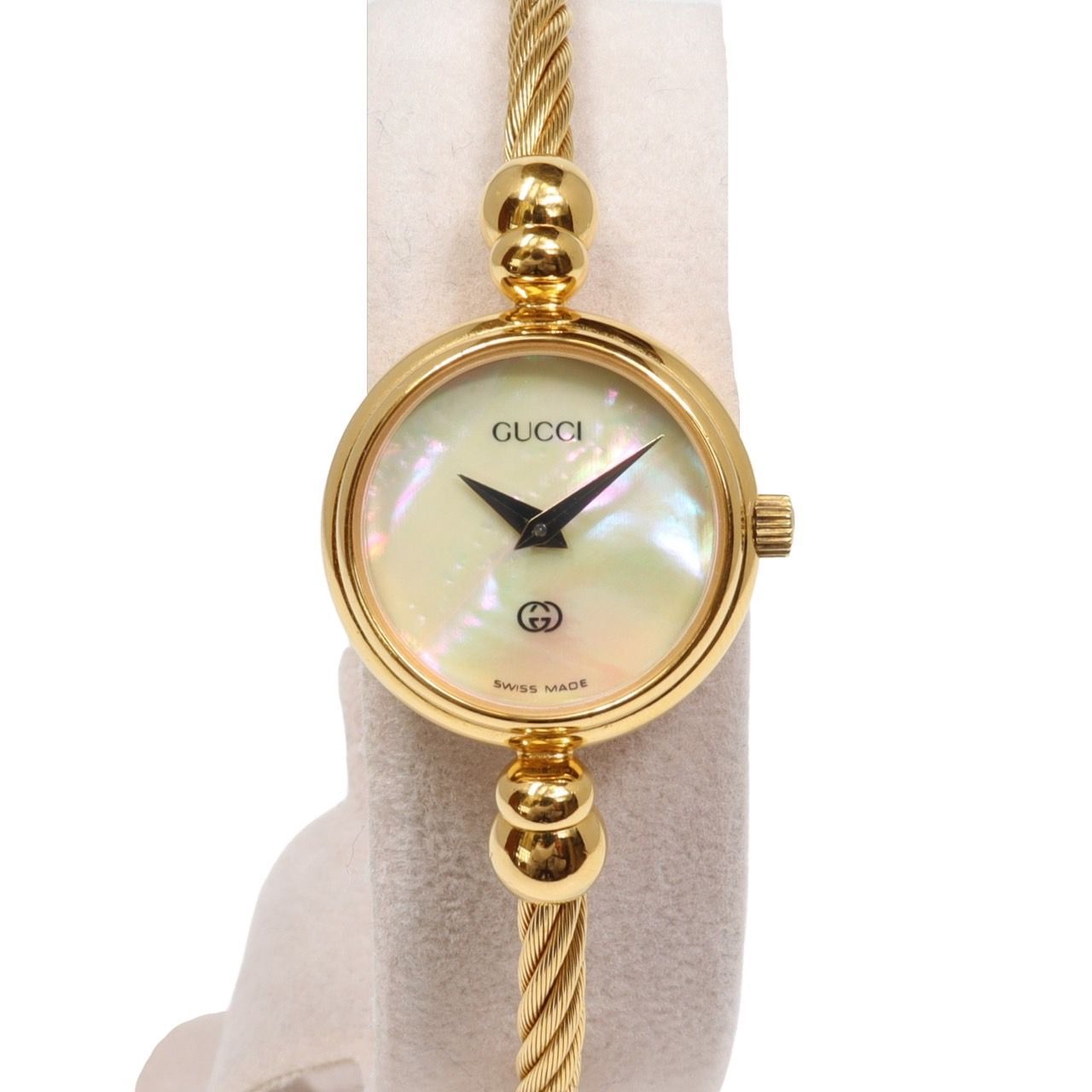 GUCCI グッチ バングルウォッチ 2700L GP ホワイトシェル文字盤 