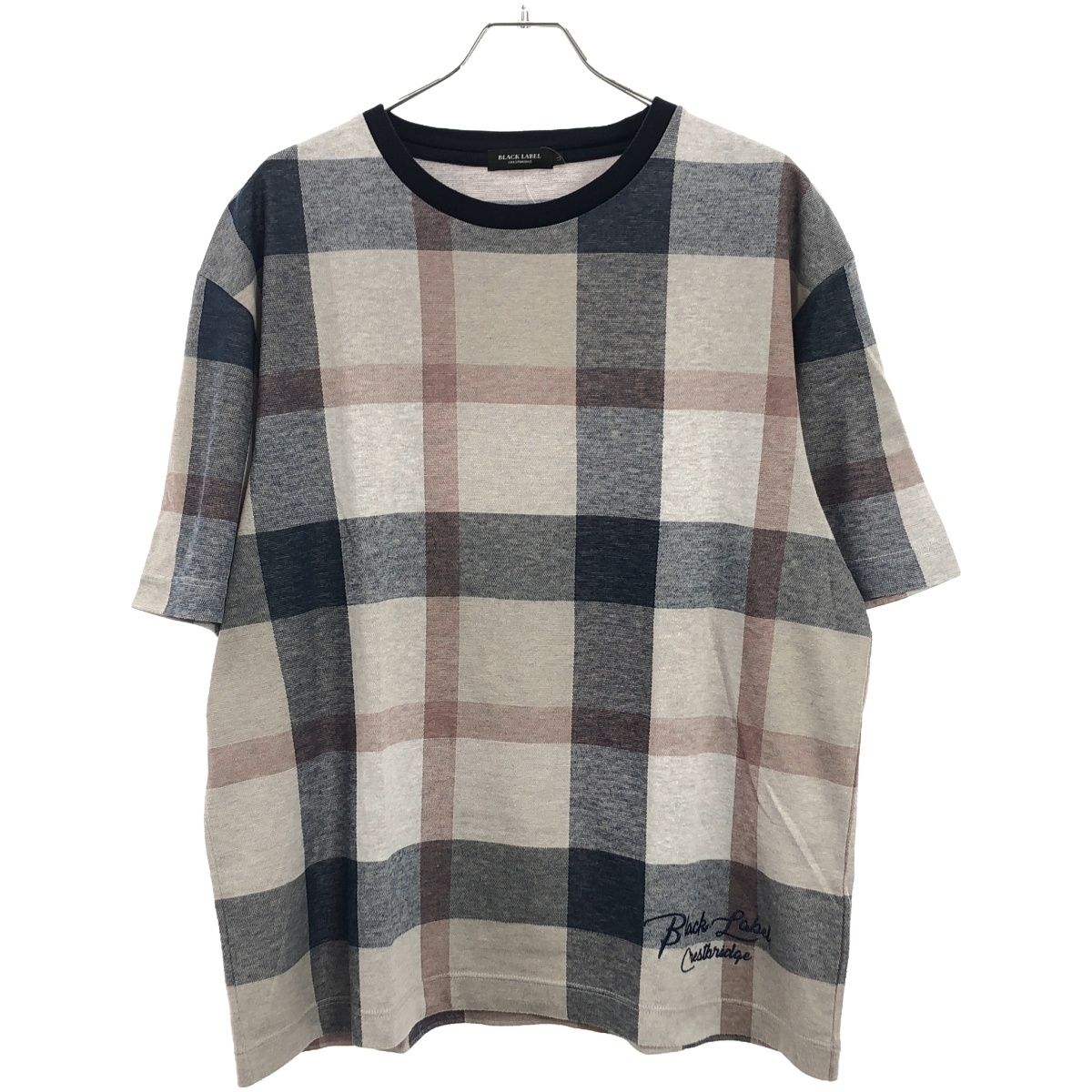 BLACK LABEL CRESTBRIDGE ブラックレーベルクレストブリッジ チェック柄クルーネックTシャツ 51P01-610-42 ミックス LL