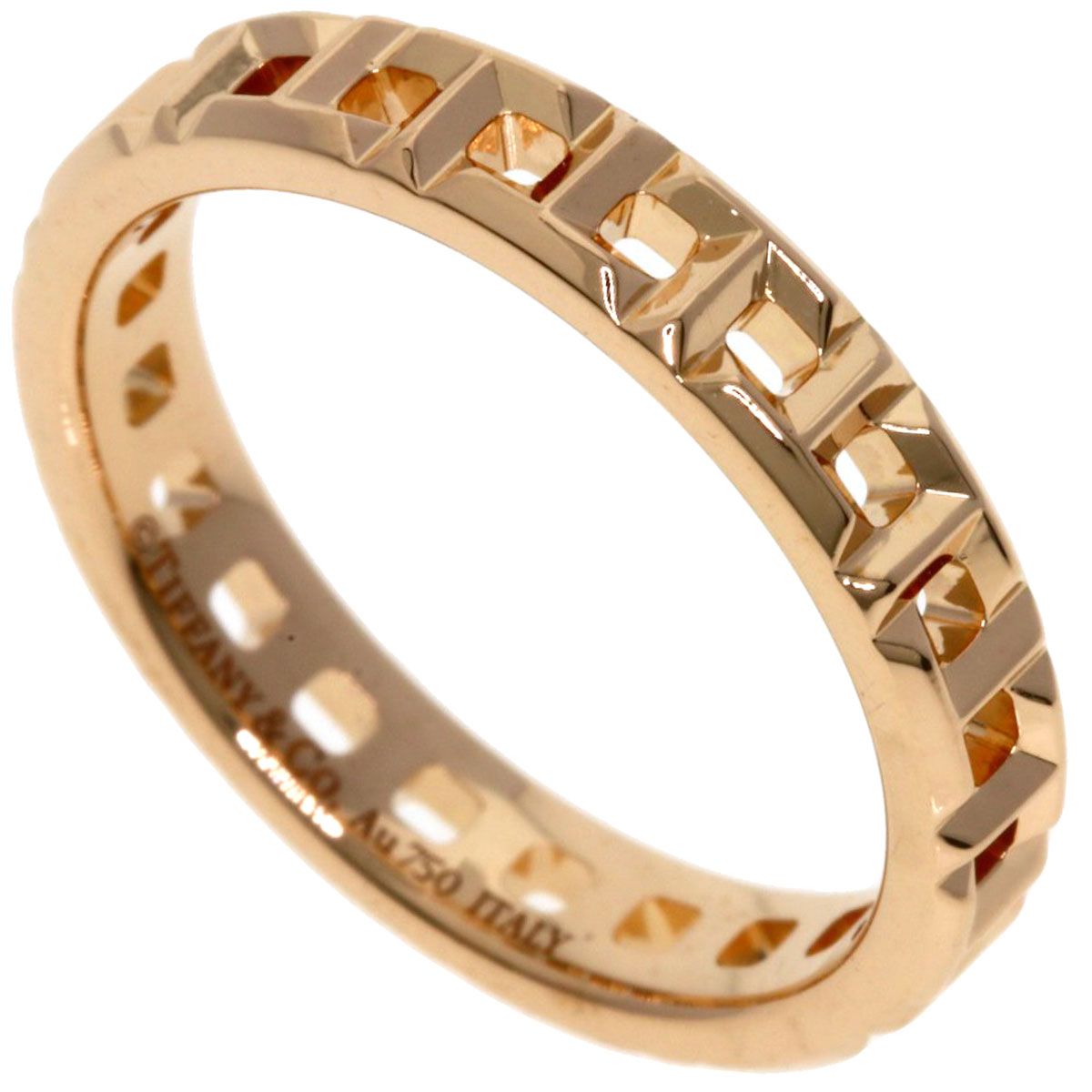 美品 Tiffany ティファニー トゥルーナローリング 18k PG 14号