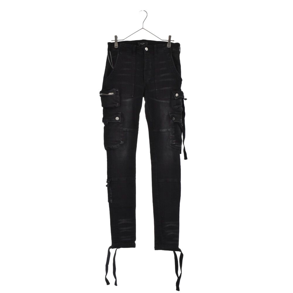 AMIRI (アミリ) TACTICAL CARGO JEANS マルチポケット タクティカルジーンズ カーゴパンツ デニムパンツ ブラック -  メルカリ