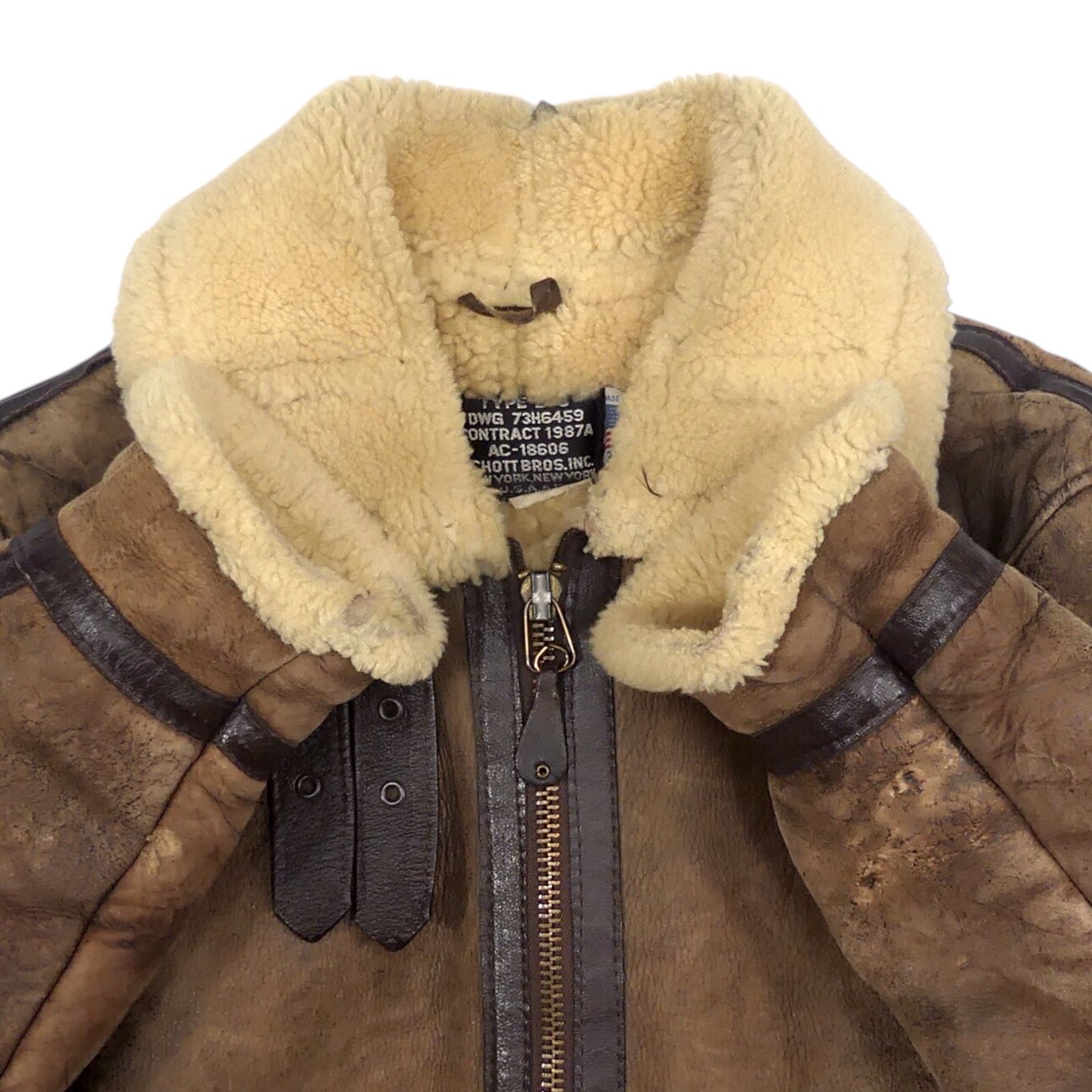 Schott ショット B-9 フライトジャケット 38 茶 USA製 アメリカ製 M 本