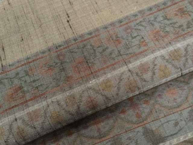 平和屋着物○小千谷紬 横段花唐草文 正絹 逸品 CAAW7926yc - メルカリ