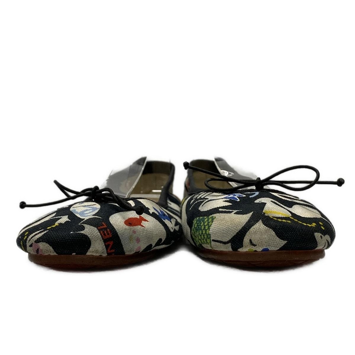 CHANEL(シャネル) フラットシューズ 39 レディース - 黒×白
