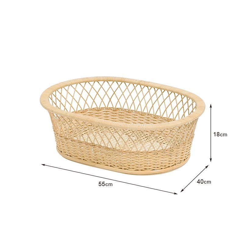 ラタン 脱衣カゴ 楕円型