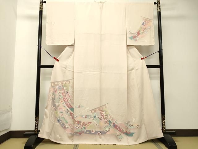 平和屋着物●上質な小紋　変わり市松舞桜文　正絹　逸品　CAAX4407ut 平和屋着物○上質な小紋 変わり市松舞桜文 正絹 逸品 CAAX4407ut