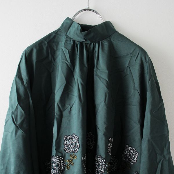 ミナペルホネン　yula　ブラウス38 新品 未使用 2021AW mina perhonen ミナペルホネン yula 刺繍 スタンド