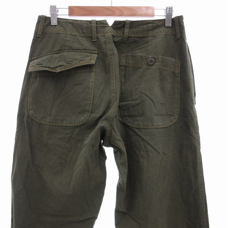 マーガレットハウエル MHL. ワイドワークパンツ リネン 麻 M 緑