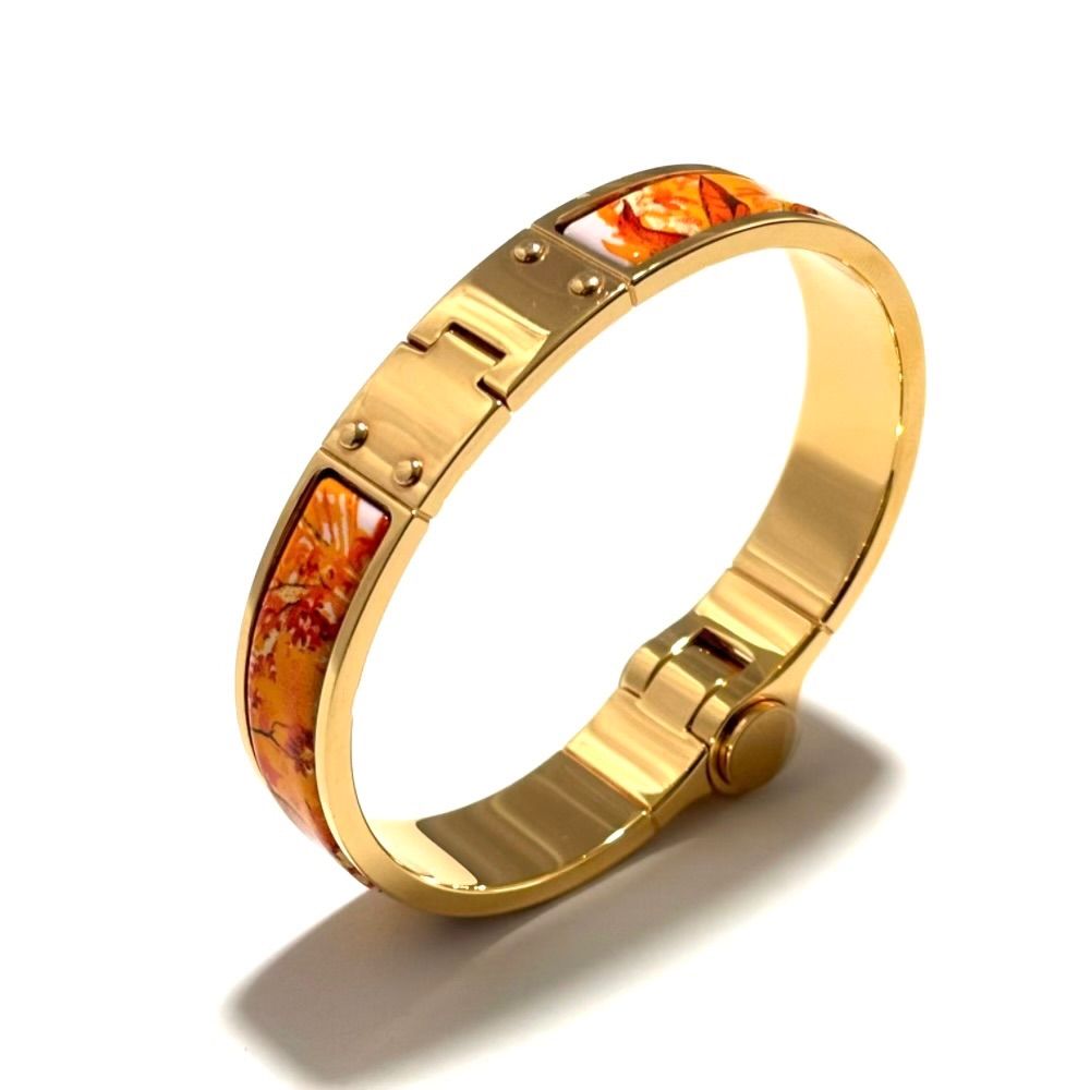 HERMES シャルニエール PM ブレスレット バングル 鳥 花 【中古】 エルメス HERMES シャルニエール PM ブレスレット バングル 鳥 花