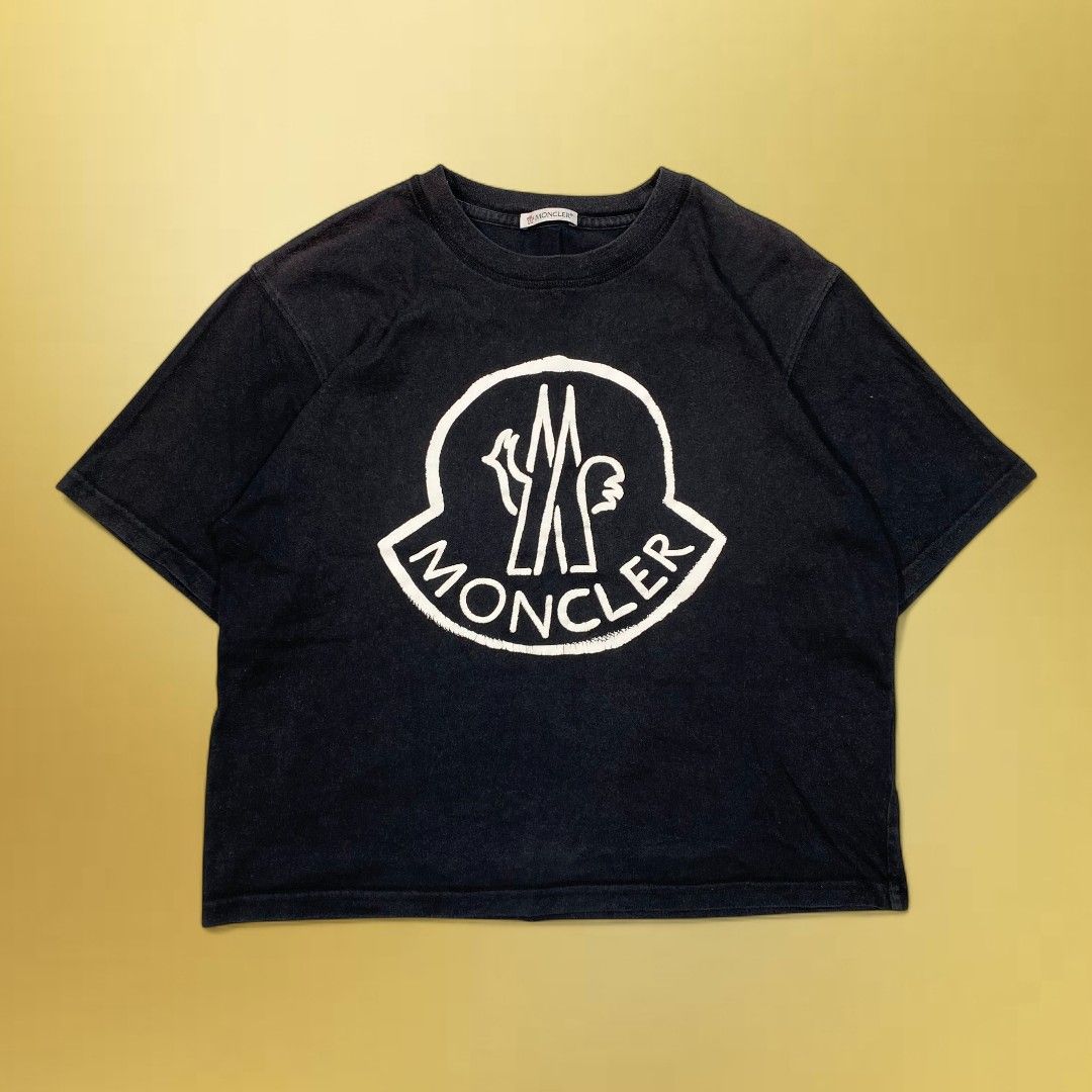MONCLER モンクレール 半袖 ティーシャツ S ブラック ロゴ柄 KT60-D6-KG