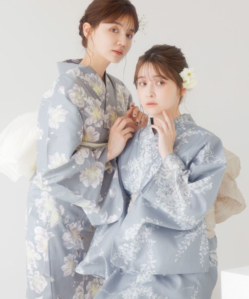 凛と山荷葉　2024 浴衣5点セット(ゆかた・帯・下駄・腰ひも・着物肌着 凛と山荷葉 2024 浴衣5点セット(ゆかた・帯・下駄・腰ひも・着物