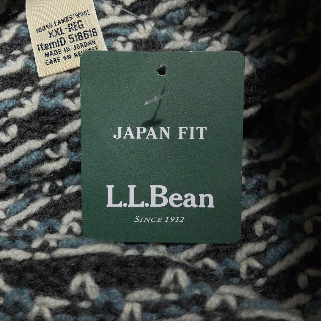 【新品未使用タグ付き】LLBean バーズアイニット 総柄 2XL グレー 新品未使用タグ付き】LLBean バーズアイニット 総柄 2XL グレー
