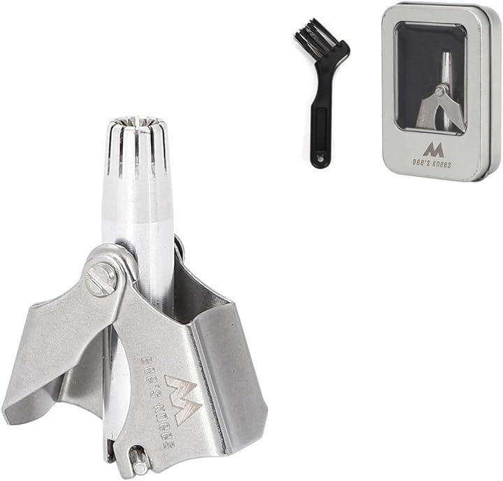 M Bee's Knees Total Beauty Advisor Supervised Nose Hair Cutter Manual Etiquette Cutter, Nose Hair Trimmer, Washable with Water, Nose Hair Treatment, Rotatable, Small, No Batteries, Safety, 12 Sheets, Three-dimensional Blade, Women's, Men's, Hairstyles (Silver, Small, Lightweight)