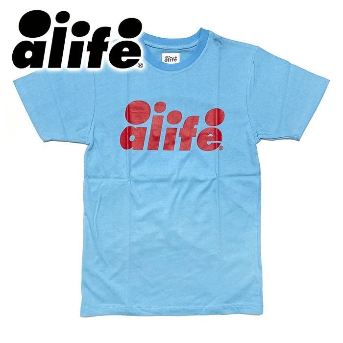 送料無料 メンズ Tシャツ ライトブルー ALIFE エーライフ S エーライフ 