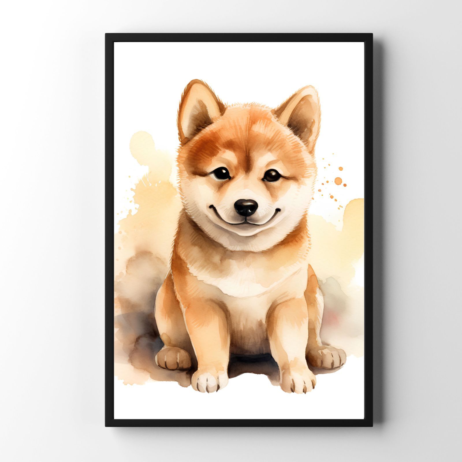 柴犬 犬アート インテリアポスター 水彩 いぬの絵 Dog Puppy しばいぬ 