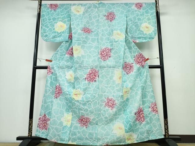 平和屋着物∴夏物 浴衣 有松鳴海絞り 舞花文 綿 CAAY4409ng