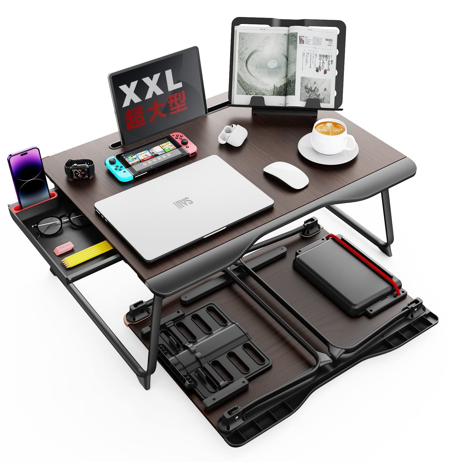 ミニテーブル ベッドテーブル PCパソコンテーブル ベッドテーブル ちゃぶ台 ノートパソコンデスク 安定性強化版 机 PCスタンド ローテーブル 腕保護 ノートパソコンスタンド 軽量 ラップデスク 勉強 食事 折りたたみテーブル 一人暮らし40k