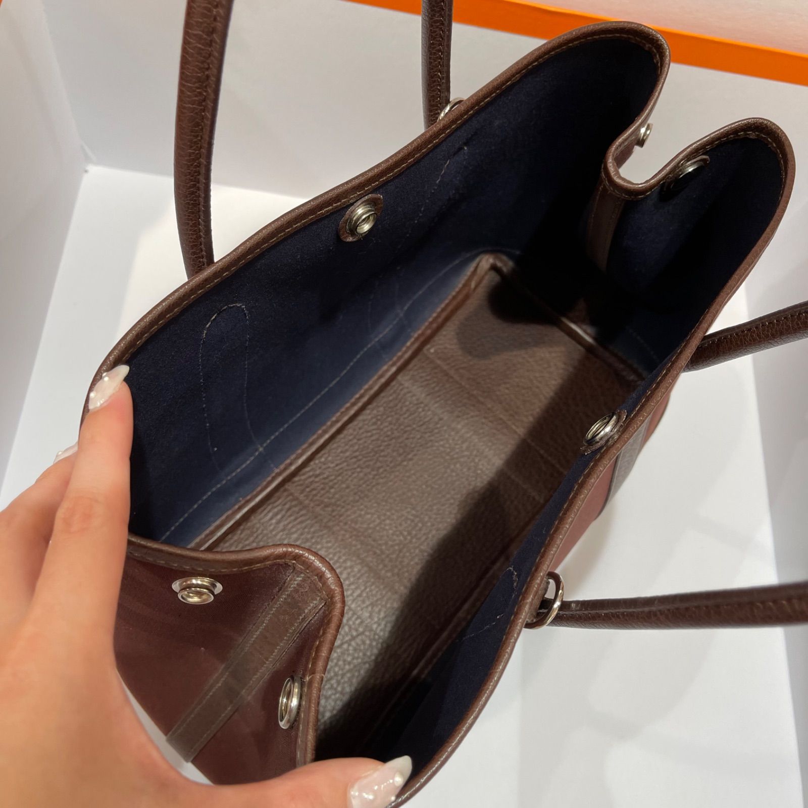 美品】HERMES エルメス ガーデンパーティTPM 30 ストラップ付き トワル 