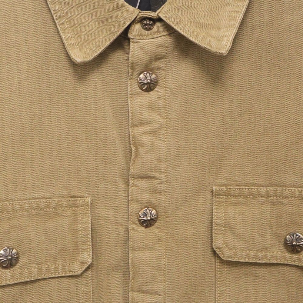 CHROME HEARTS (クロムハーツ) WORK DOG SHIRTS ヘリンボーン ワーク