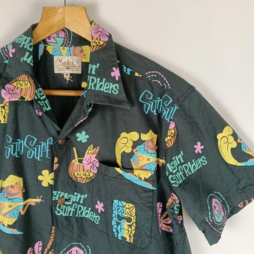 SUN SURF アロハシャツ Surf Riders M ブラック B3600