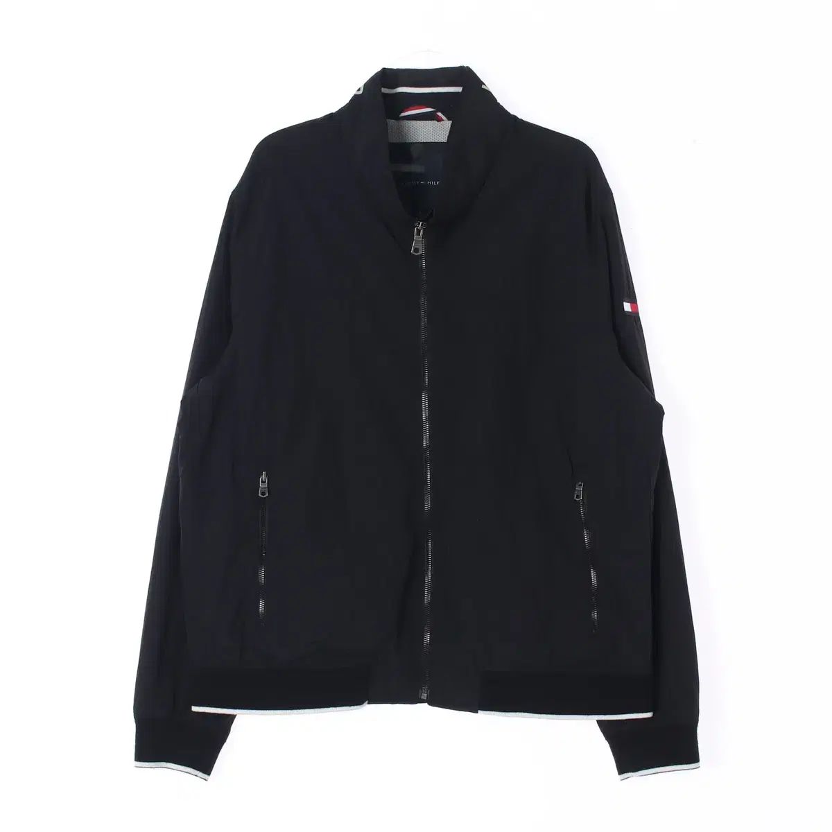 【雷市場（ポンジャン）商品韓国直送】 XL Tommy Hilfiger(トミーヒルフィガー) 黒 ナイロン ジップアップ ブルゾン
