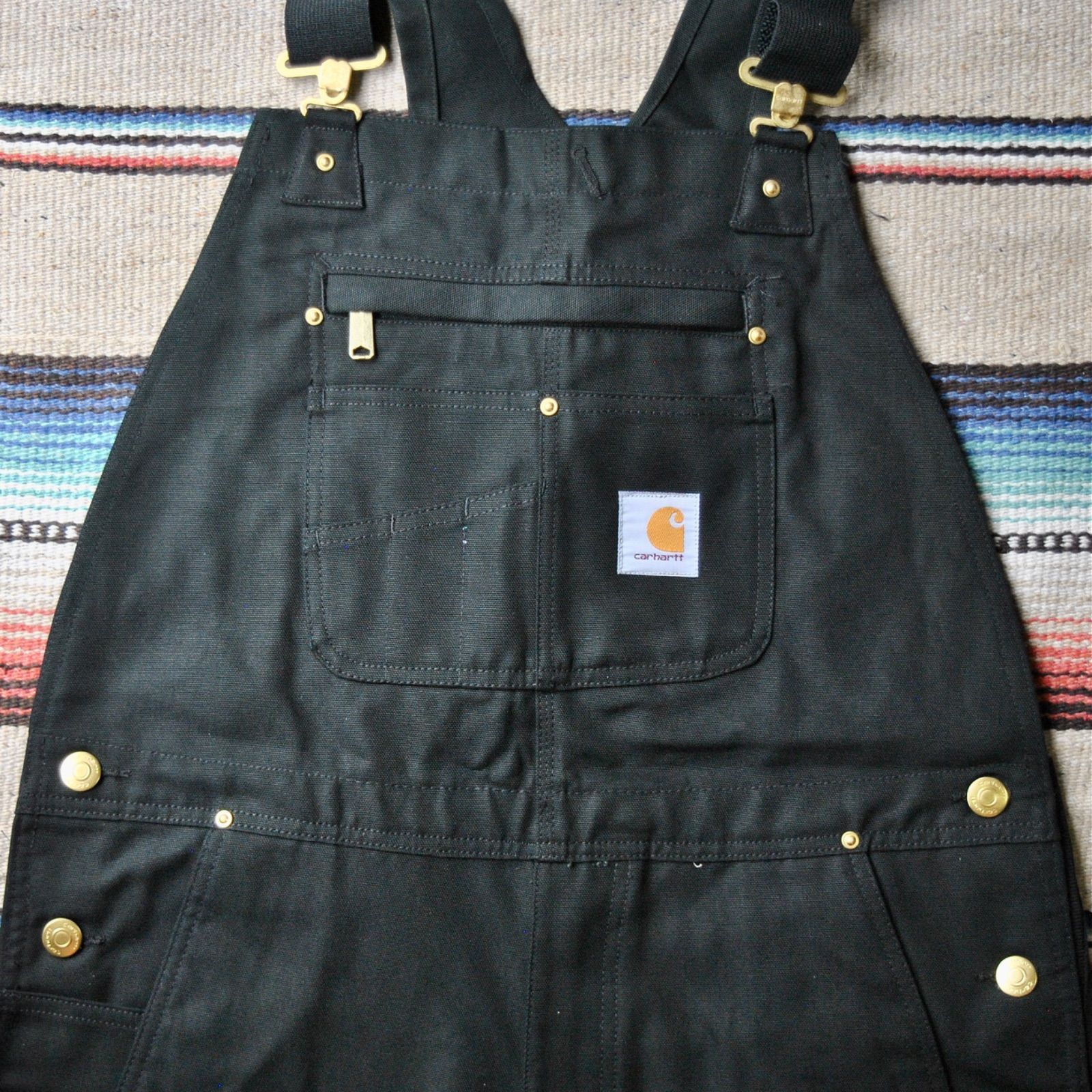 USカーハートCARHARTT#R01ダックビブオーバーオール【ブラック