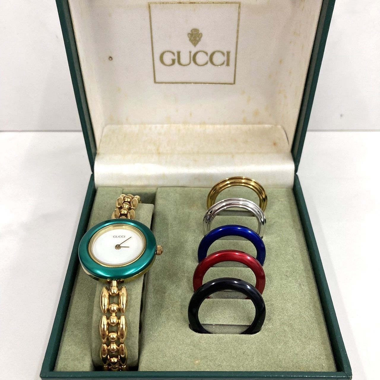 高額売筋】 完全正規品 GUCCI グッチ チェンジベゼル ゴールドウォッチ 高額売筋】 完全正規品 GUCCI グッチ チェンジベゼル ゴールドウォッチ