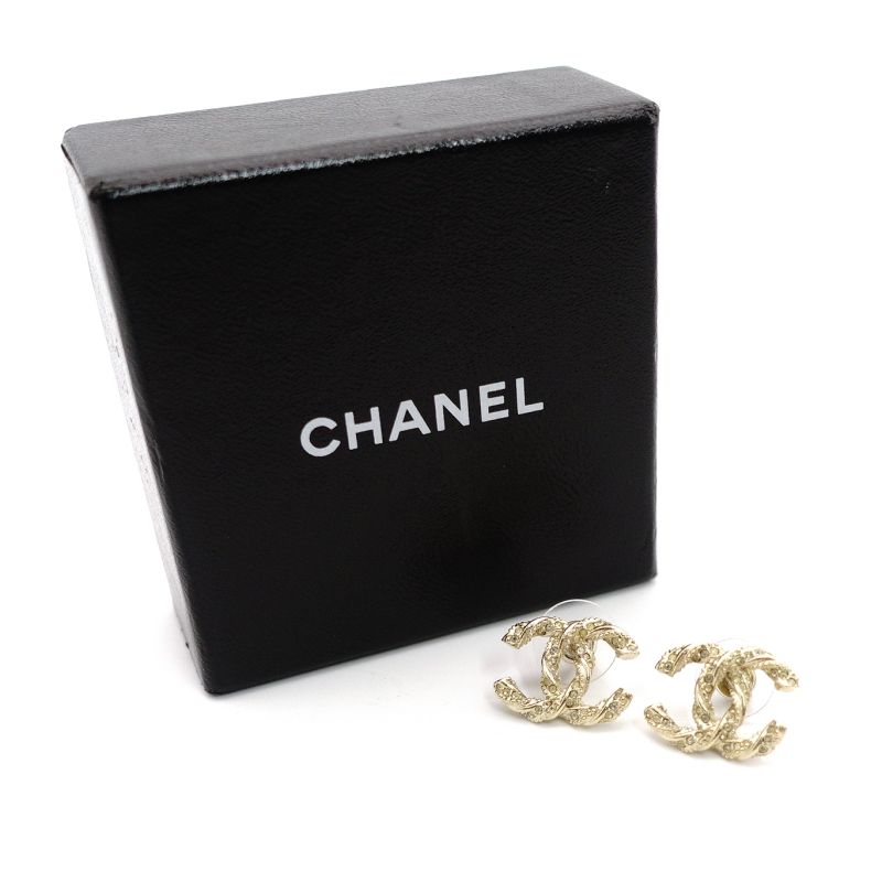 CHANEL シャネル ココマーク CCゴールド クリアピアス 箱付きレディース シャネル CHANEL ピアス ココマーク CCマーク ゴールド
