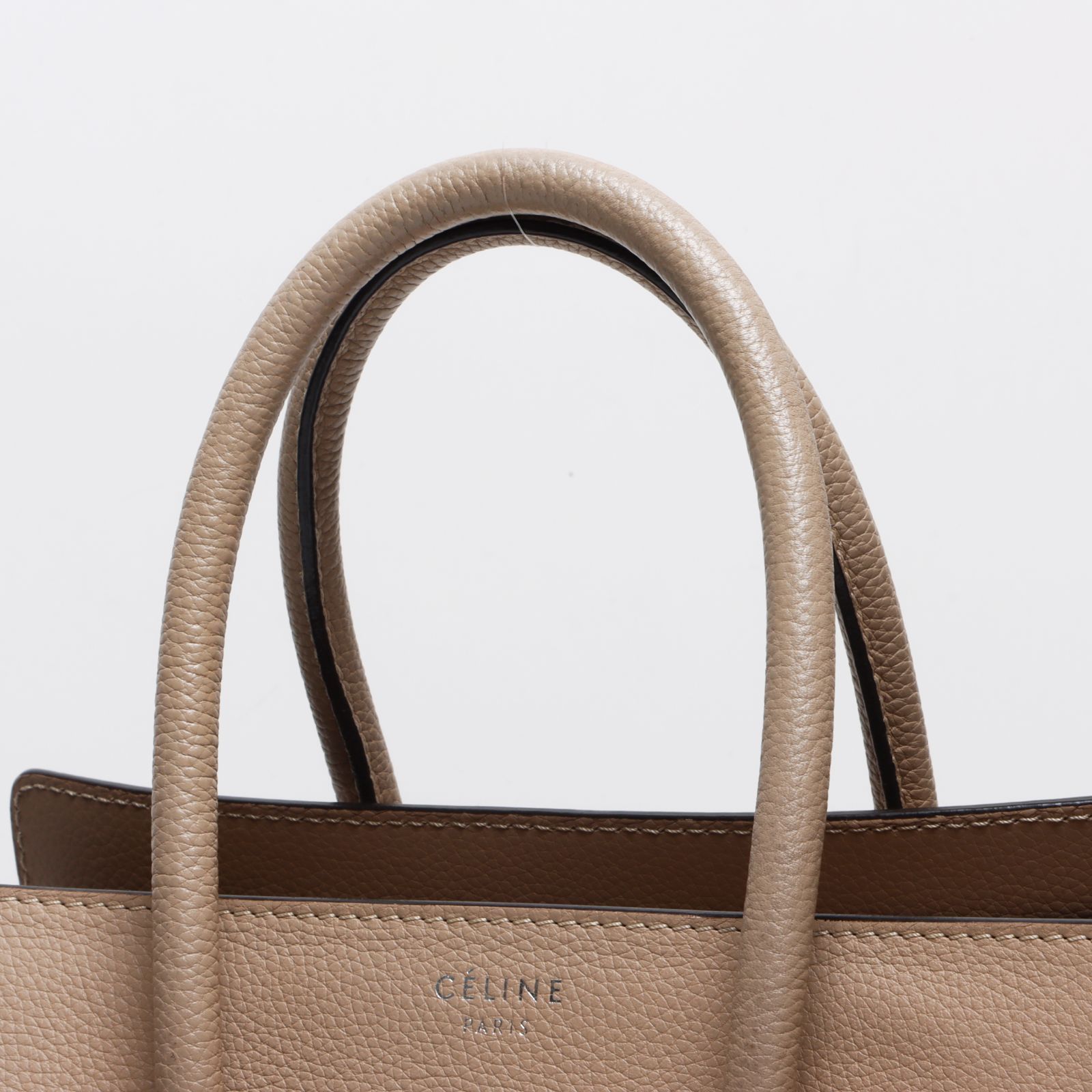 CELINE ラゲージ マイクロ ショッパー レザー ハンドバッグ