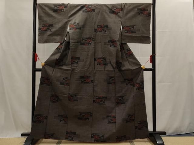 平和屋着物□極上 夏物 本場大島紬 夏大島 枝葉間道 逸品 DZAA7329kh5