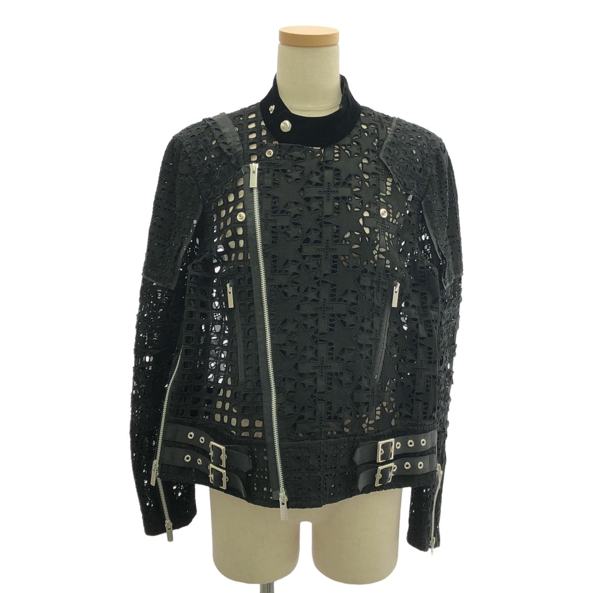 sacai | サカイ | Embroidery Lace Blouson レース ジップ ジャケット | 1 | ブラック | レディース