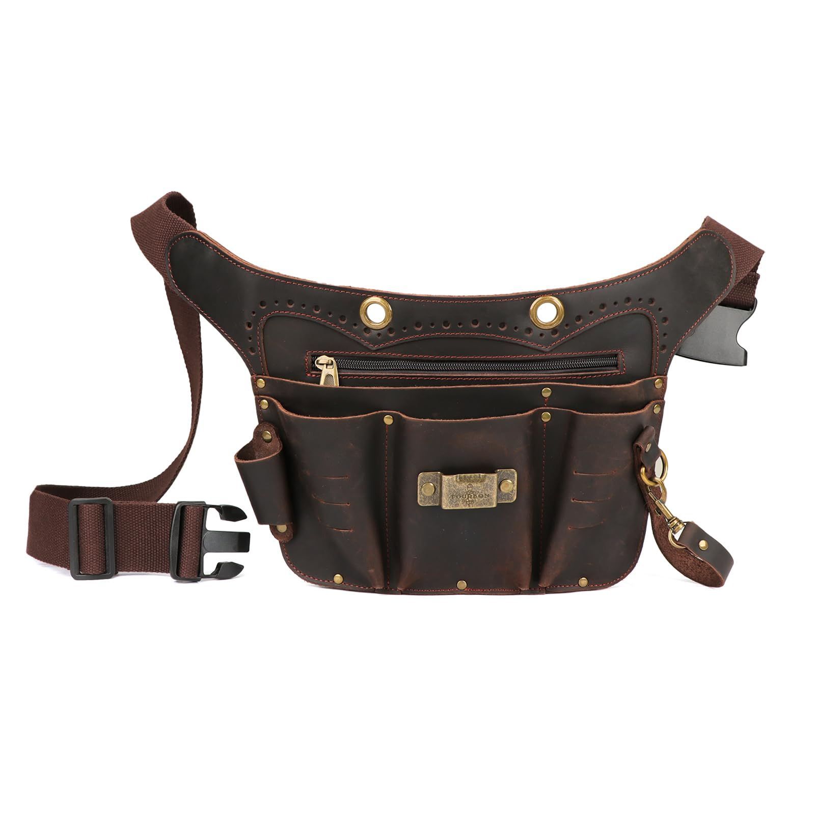 TOURBON ガーデニングポーチ フローリストケース 革 ウエストバッグ 園芸用 大容量 コンパクト設計 STEELWINDOWSANDDOORS_COM