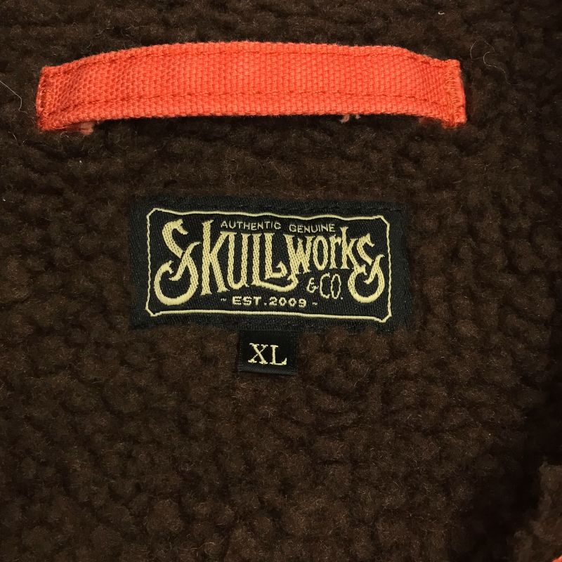 中古】SKULL WORKS N-1 デッキジャケット XL オレンジ スカル