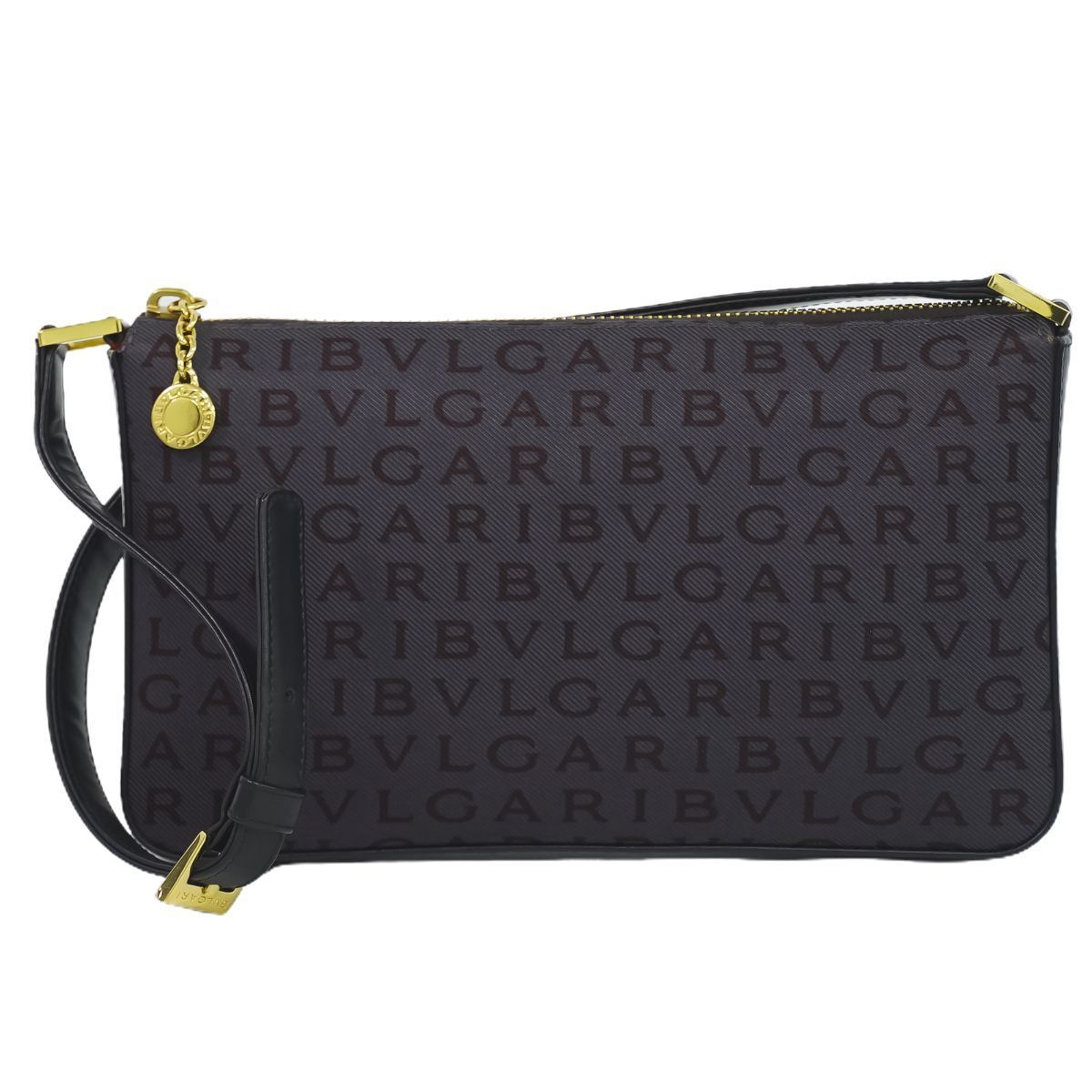 本物 ブルガリ BVLGARI ロゴマニア ショルダーバッグ ナイロン グレー 