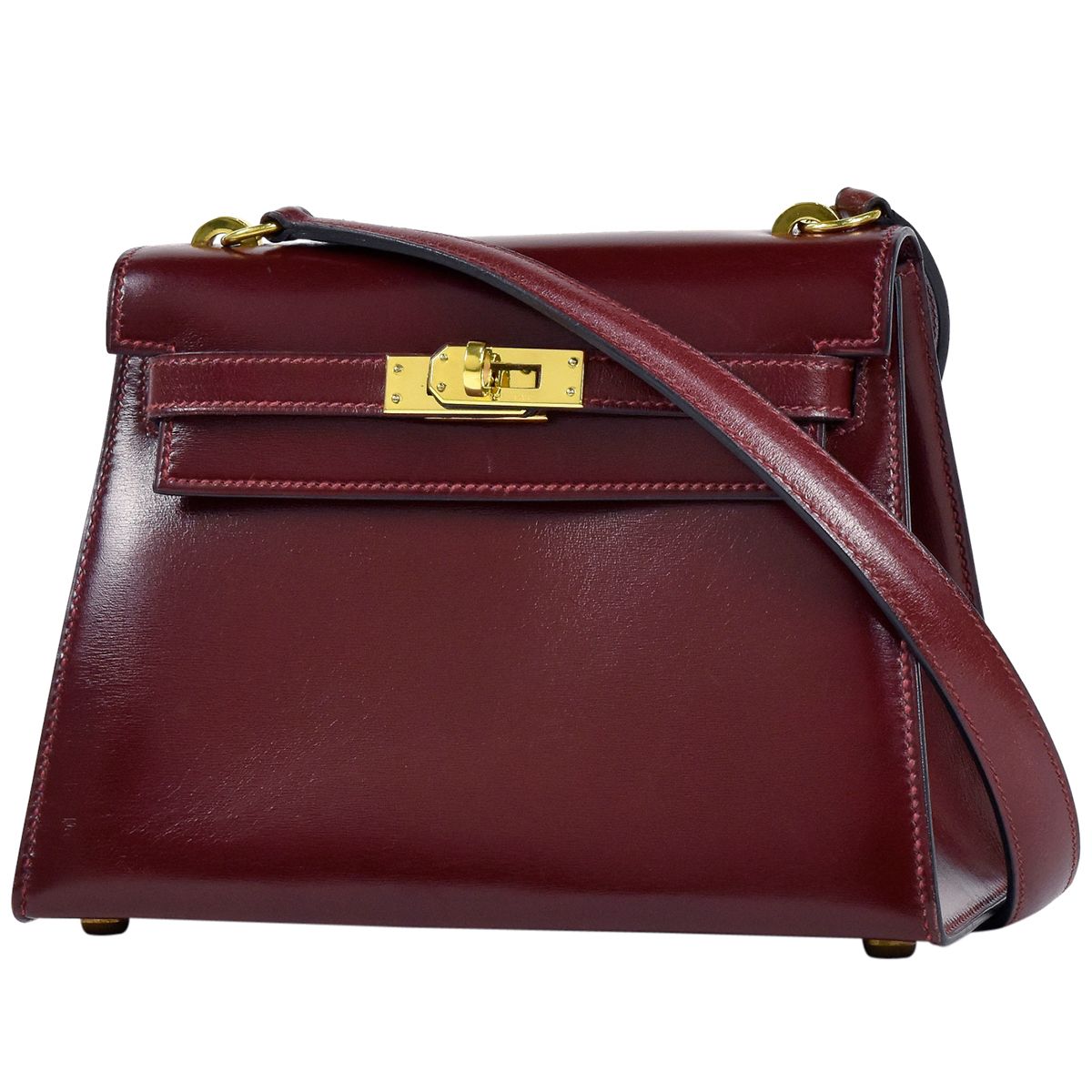 エルメス HERMES ミニ ケリー 外縫い ハンドバッグ ボックス