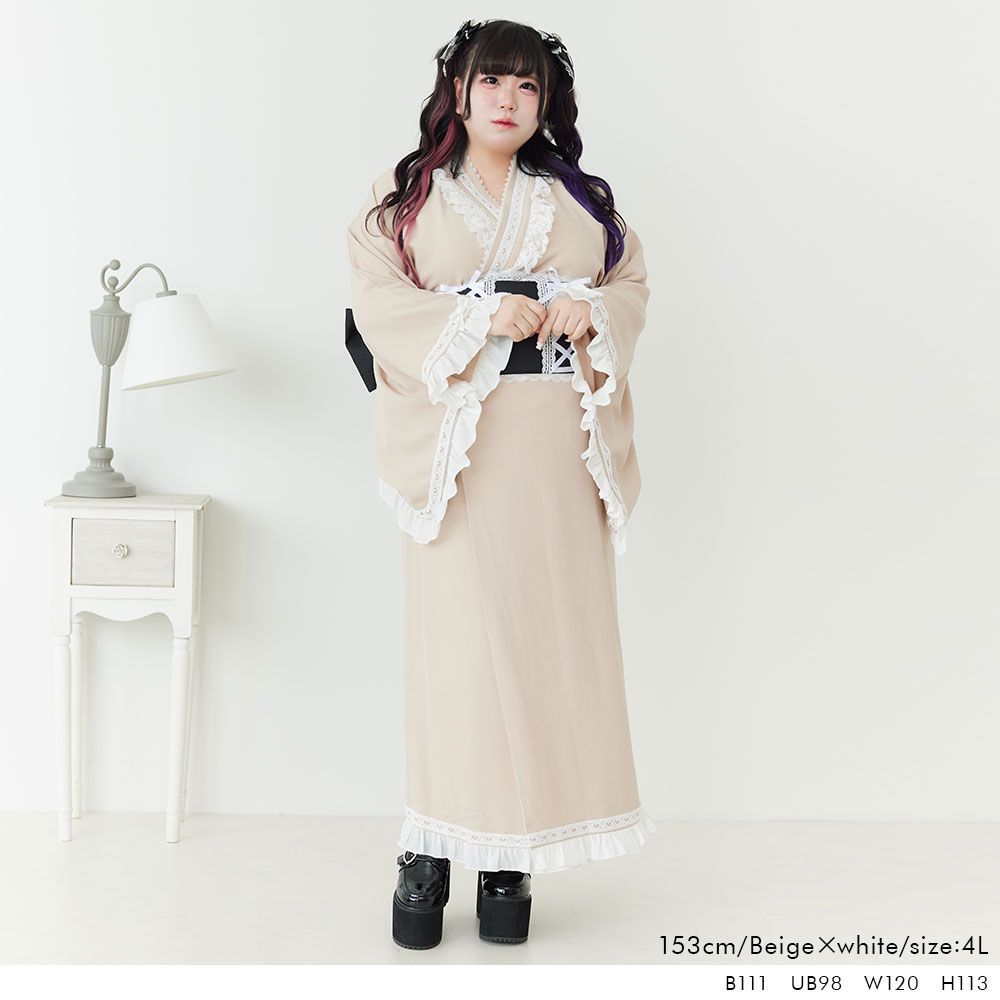 さ*え様 公式完売　夢展望　フリルティアード浴衣　セパレート　２部式　上下セット 夢展望公式 [新品未使用] ハートレースフリルセパレート浴衣