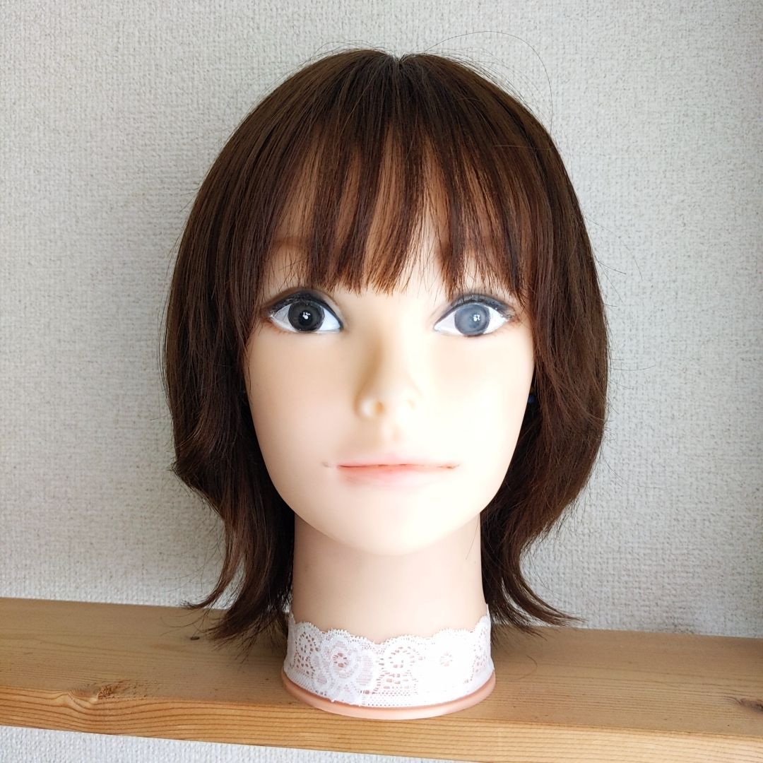 ✨サラサラ人毛100%ウイッグ✨外ハネ 人毛ウイッグ かわいいウイッグ 