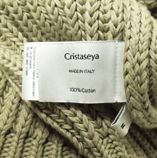 Cristaseya x BIOTOP クリスタセヤ ビオトープ 21SS 別注 イタリア製 RIBBED 3YARNS COTTON GILET オーバーサイズコットンニットベスト GKJ11010 M ベージュ セーター クルーネック プルオーバー トップス【Cristaseya × BIOTOP】