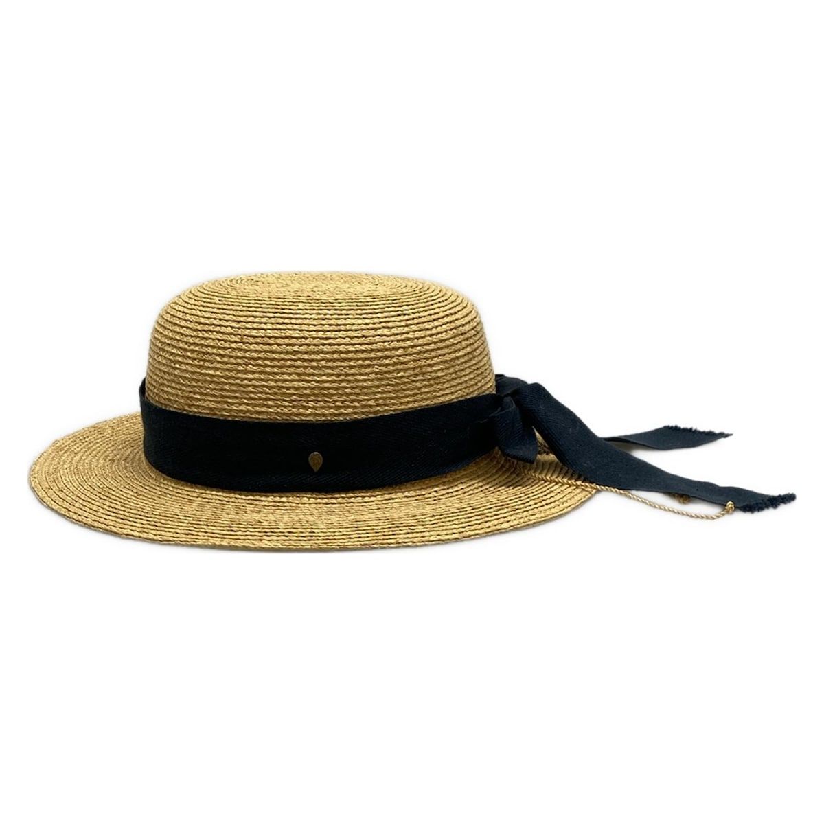 HELEN KAMINSKI ヘレンカミンスキー ハット - ベージュ×黒 ストローハット リボン